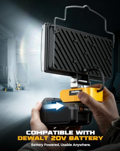 MtiolHig 2Pcs Cordless LED Work Light Compatible with Dewalt 20V Battery, 145W 14500Lumens Flood Light Gifts for Men with USB&Type-C Charging for Workshop, Garage, Camping, Jobsite(Tool Only)