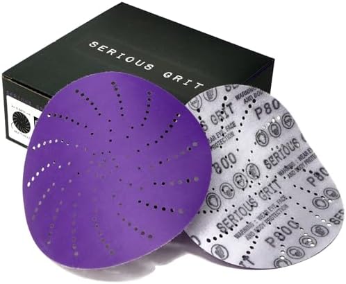 Serious Grit - 6-Inch P800 Grit Ceramic Multi-Hole Sanding Discs - 50 Pack