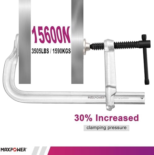 MAXPOWER Thick Rail F Clamp, 10" Opening, 4-3/4" Throat