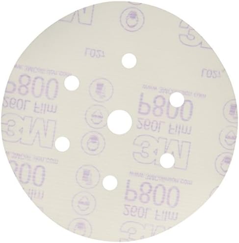3M Hookit Finishing Film Abrasive Disc 260L, 01070, 6 in, Dust Free, P800, 100 discs per carton