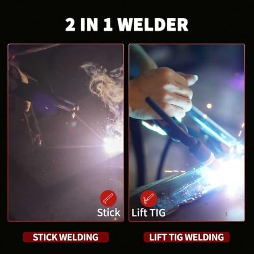 200Amp 110V Stick Welder，ARC/Lift TIG 2-in-1 Welder，Super MINI Portable Welding Machine，Synergic Control IGBT Inverter with Hot Start/VRD/Anti-Stick/ARC Force with 20PCS Rods and Gloves（RED）