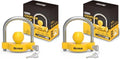 RETRUE Universal Coupler Lock Trailer Locks Ball Hitch Trailer Hitch Lock Adjustable Security Heavy-Duty Steel Fits 1-7/8 Inch, 2 Inch, 2-5/16 Inch Couplers, Bright Yellow, Light Weight (Pack of 2)