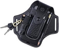 Leather Cell Phone Holster Case Multitool Sheath Flashlight Belt Pen Holder