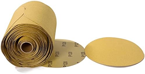 100 PCS 6 Inch PSA Sanding Discs 120 Grit Sandpapers Self Stick Sand Paper Adhesive Backed Sandpaper Roll Designed for Woodworking Metal Polishing