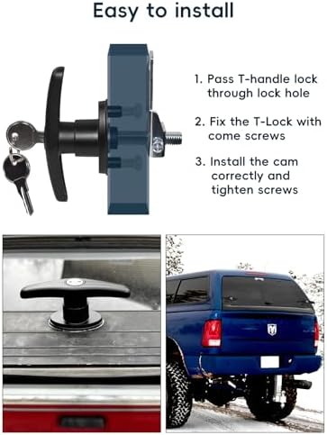 Truck Cap Camper Shell T-Handle Lock Latch Replacement Locking Cam Truck Bed Topper Door Locking Kit Accessories - L&R Cam Only