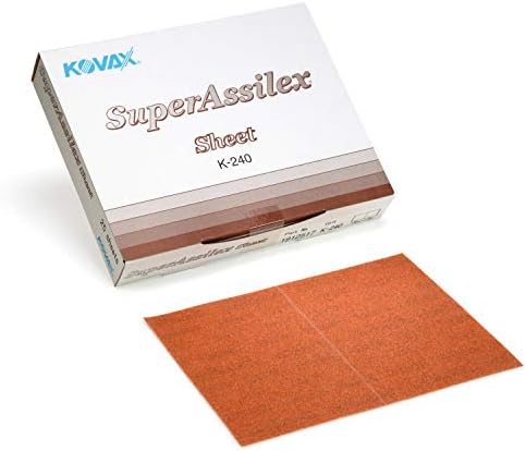 Super Assilex Flexible Sanding Sheets, Brown K-240, Hook & Loop, 191-2517, 25 Sheets
