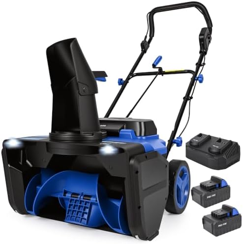 40V Brushless Cordless Snow Blower, 20-Inch, 2 x 4.0Ah Batteries