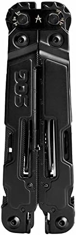 SOG PowerAccess Deluxe All-Around Heavy Duty Stainless Steel Multi-Tool w/Nylon Sheath, Two Knife Blades, Can & Bottle Opener, Black