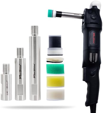 Maxshine Universal Stainless Steel Extension Shaft Set & 1" Polishing Kit – 2”, 3” & 5” Polisher Extenders for 5/8” Backing Plates – 8-Piece Rotary Polisher Accessory for Car Polishing & Detailing