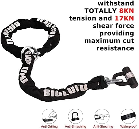 Motorcycle Chain Locks, 4FT x 12mm Heavy Duty Bike Chain Lock