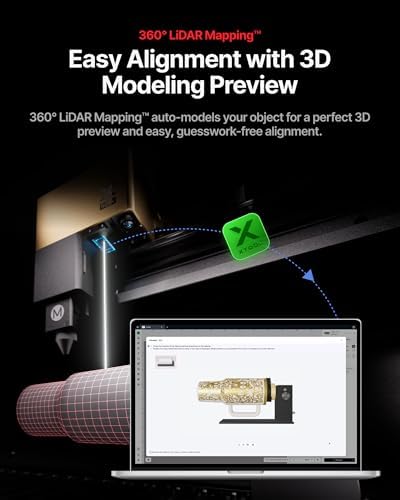 xTool RA3 World's First Smart MagSwap Rotary Attachment for xTool P2 & P2S Laser Engraver, 360° LiDAR Mapping Alignment, Intelligent Rotary That Masters Engraving on Rings, Tumblers & Ornaments