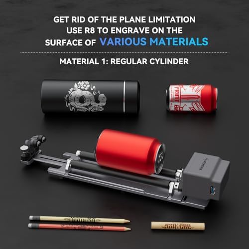 ATOMSTACK Rotary Bundle R8 Pro Rotary Chuck, Rotary Roller, 4th Axis & Y-Axis Dual Rotary Kit, For AtomStack Laser Machine, for Cylindrical & Irregular Objects (Cups, Bottles, Spheres), USB Plug Play