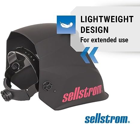 Sellstrom Lightweight,Ergonomic Design,Nylon,Blue Lens Technology,All-Day Comfort,Excellent Optical Clarity,Advantage Series Welding Helmet with ADF Technology,Black/Red,7'Wx 13'H x 5'L,S26100