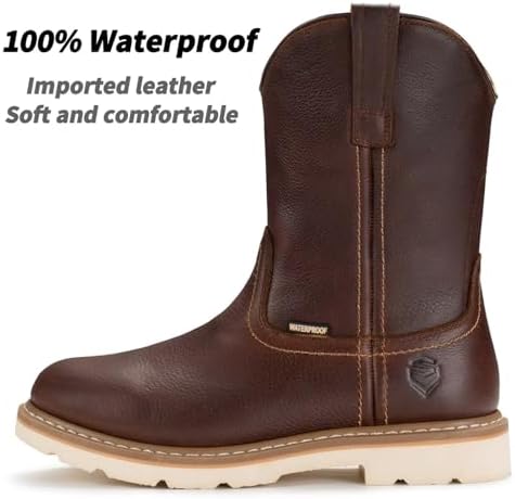 SUREWAY 10in Mens Soft/Steel Toe Waterproof Wellington Work Boot