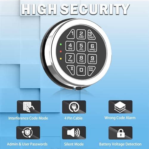 Gun Safe Replacement Lock Chrome Digital Keypad Electronic Lock