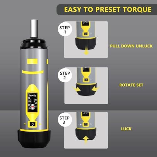 Torque Screwdriver Wrench Set 10-70 Inch Pounds for Professional Maintenance, Firearms Accurizing Gunsmithing, Scope Mounting, Tools with 1/4" Adapter