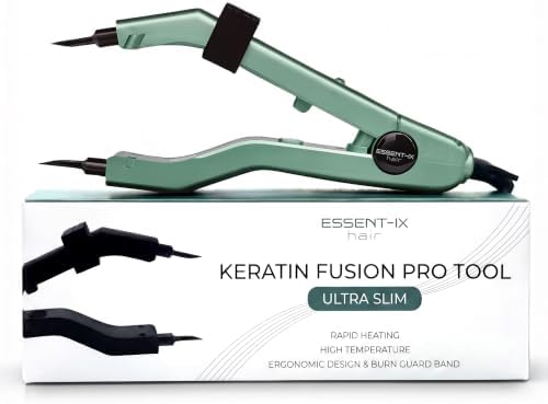 Professional Keratin Fusion Tool for Hair Extensions – Slim Long Heating Plates, Adjustable Temperature, Rapid Heat-UP, Seamless Fusion, Root Access, Salon-Quality Keratin Glue Gun (Mint Green)