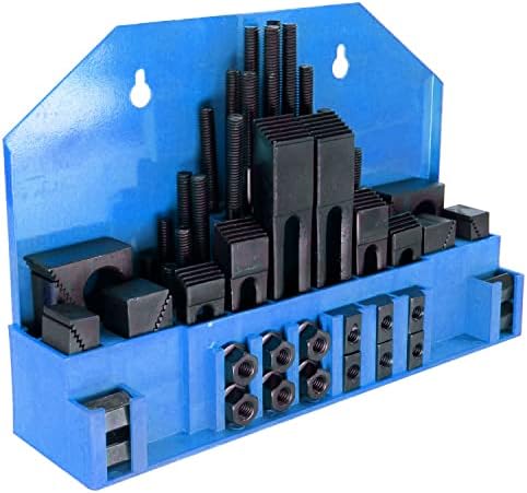 HFS (R) 58 Piece 3/4" T Slot Hold Down Clamp Set, 5/8" Thread Stud Clamping Kit for Milling Machine Table, Bridgeport Mill and CNC Workholding