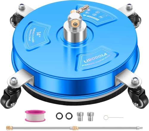 LidoDola 14'' Pressure Washer Surface Cleaner Blue, Power Washer Accessory