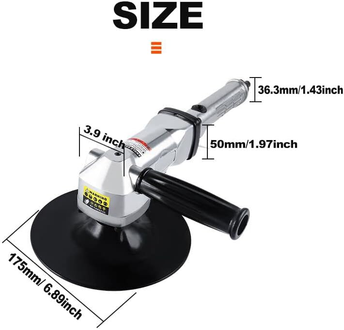 7" Pneumatic Sander Polisher, 2500 RPM Variable Speed Air Sanding Tool