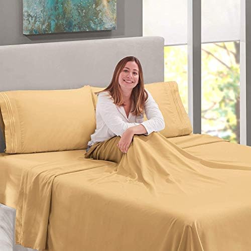 6pc 1200 Thread Count QUEEN Bed Sheet Set Egyptian, Deep Pocket, CAMEL