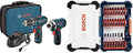 BOSCH 12V Max Cordless Drill/Driver and Impact Driver Combo Kit with Assorted Impact Tough Screwdriving Custom Case System Set