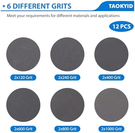 Taokyid 2x48 Inch Silicon Carbide Sanding Belts, 120-1000 Grit, 12 Pack