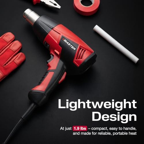 Master Appliance Proheat PH-1200A Professional Industrial Electric Heat Gun - Adjustable Temperature & Airflow, Up to 1200F, Quick Change Heating Element, 1560W, 13A, 120V, Engineered in the USA