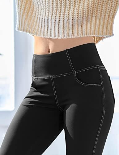 VOOVEEYA Women's Bootcut Leggings - Bootleg Yoga Pants Flare with 4 Pockets