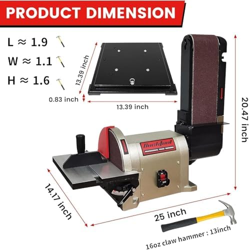 4x36 Belt and 8 Disc Sander Combo with Rotating Base, Dust Collection System, 34" Direct Drive Benchtop for Woodworking - Perfect for DIY and Professional Use