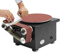 CNCEST Mini Belt Disc Sander, 6 Inch Sanding Disc and 1.2 x 15-Inch Sanding Belts for Wood Metal Stone Grinding, Small Spindle Sander Machine for Curve Grinding (Model B)