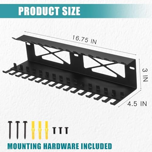 Shimeyao Clamps Rack Organizer Wall Mount Spring C Clamps Holder Tool Storage 16.7 x 4.5 x 3 Inches for Small Tools Garage Shed Pegboard Workshop Home