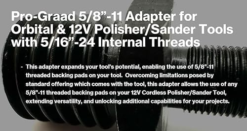5/16-24 Adapters for Orbital/DA & 12V Cordless Polisher Sander Tools (5/8"-11 Adapter)