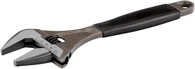 Bahco BAH9031RUS Ergo Big-Mouth Adjustable Wrench with Rubber Handle - 8 Inch - Black Phosphate Finish