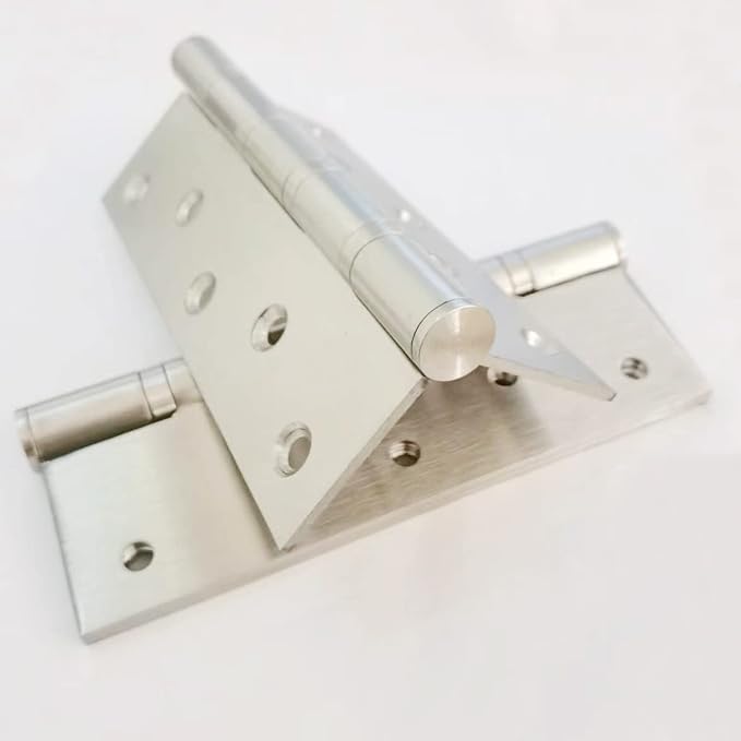 2 Pcs 5" Stainless Steel Ball Bearing Door Hinges with Square Corner for Heavy Duty Wood Door,Silver 1/8 Inch Thickness