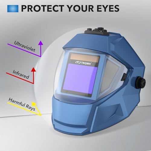 TRQWH Panoramic View Welding Helmet Auto Darkening Welding Hood