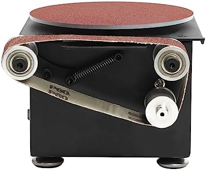 Xuthusman Belt Disc Sander,6 inch Sanding Disc 1.2x15 inch Sanding Belts Spindle Sander Machine with Sand Rollers 3-in-1 Grinding Machine for Woodworking Sharpening Diy Crafting