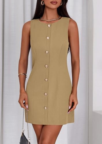 PRETTYGARDEN Women Business Casual Cocktail Work Short Dress