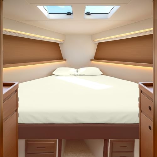 JS Sanders Collection 4PC Boat Sheet Set Universal V Berth, Ivory