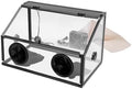 2 Holes Acrylic Dust Cover, Electric Grinding Table Polisher Dust Box with LED Light & Powerful Fan Fully Enclosed Grinding Table Polisher Dust Box for Electric Grinding