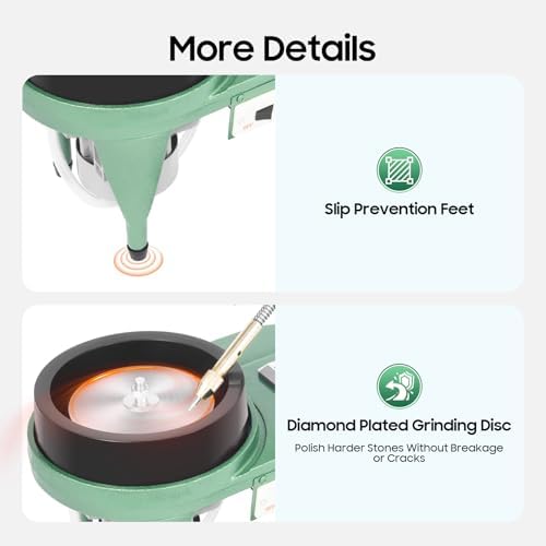 Gem Faceting Machine, Jewelry Polisher Flat Grinder Jade Stone Angle Polisher Machine Ring Surface Grinder with Manipulator 110V (2800RPM)