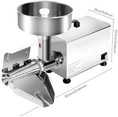 Electric Tomato Strainer, 450w 110v Commercial Stainless Steel Food Milling Machine Stainless Steel Tomato Press Strainer Tomatoes Milling Machine w/Filter for Make Ketchup Strawberry Sauce