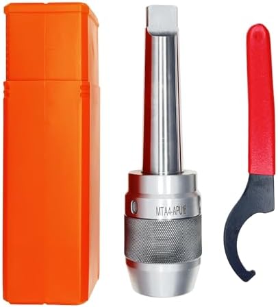 MT4 Keyless Drill Chuck Self-Tightening 1/8"-5/8" (3-16mm) - Titanium Coated Heavy Duty Integral Chuck with APU16 Wrench for Milling & Drilling Machines (MTA4-APU16)