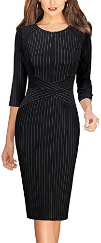 VFSHOW Womens Work Business Office Zipper Up Slim Bodycon Sheath Dress