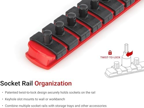 TEKTON Hex Bit Socket Set, 18-Piece | SHB91201 | 3/8 Inch Drive, (1/8 - 3/8 in., 3 - 10 mm), Socket Rail