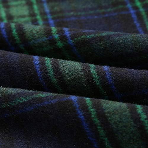 IDEALSANXUN Womens Plaid Wool Skirts Elastic Waist A-Line Pleated Tartan Long Skirts