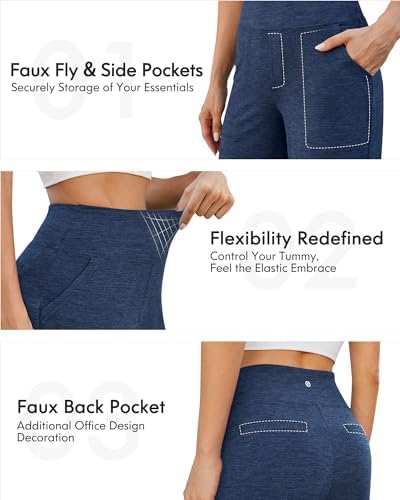 G4Free Yoga Pants for Women Wide Leg Pants with Pockets High Waisted