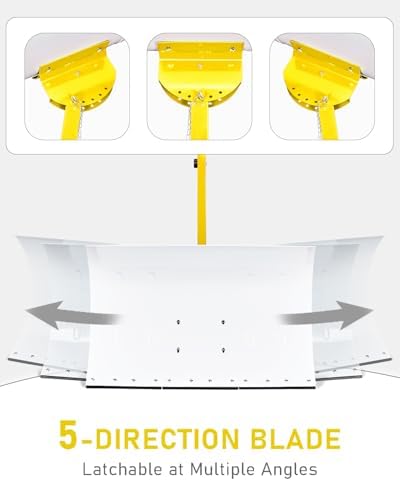 Outvita Snow Shovel with Wheels, 29" Wide 18" Long, White & Yellow