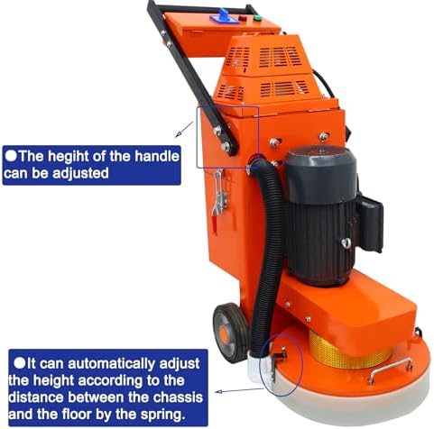 INTBUYING Concrete Floor Grinder Machine with Dust Collector Concrete Cement Ground Grinder Built in Blower Epoxy Floor Grinding Machine Hand-push Terrazzo Marble int Removal Foldable Design 220v