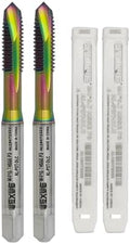 Tools M4 x 0.7 Spiral Point Threading Tap, Metric Machine Threading Tap High Speed Steel Cobalt(HSSCo) with DLC Coating, Round Shank with Square End， H2 Tolerance, 2pcs